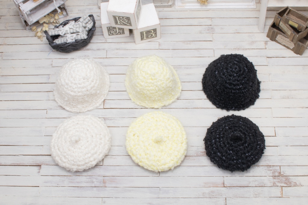 【受注制作】コットン　ベレー帽＆クロッシェハット