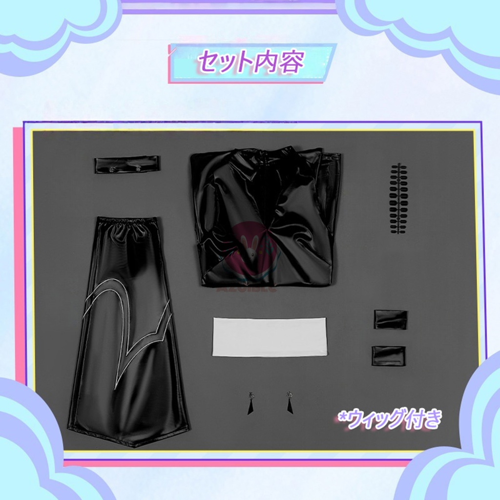 Azuiblc 天使兄弟 ウィッグ付き コスプレ衣装 new パンティ&ストッキングwithガーターベルト POLYESTER ポリエステル POLYURETHANE ポリウレタンコスプレ コスチュームセット グッズ アニメ cosplay