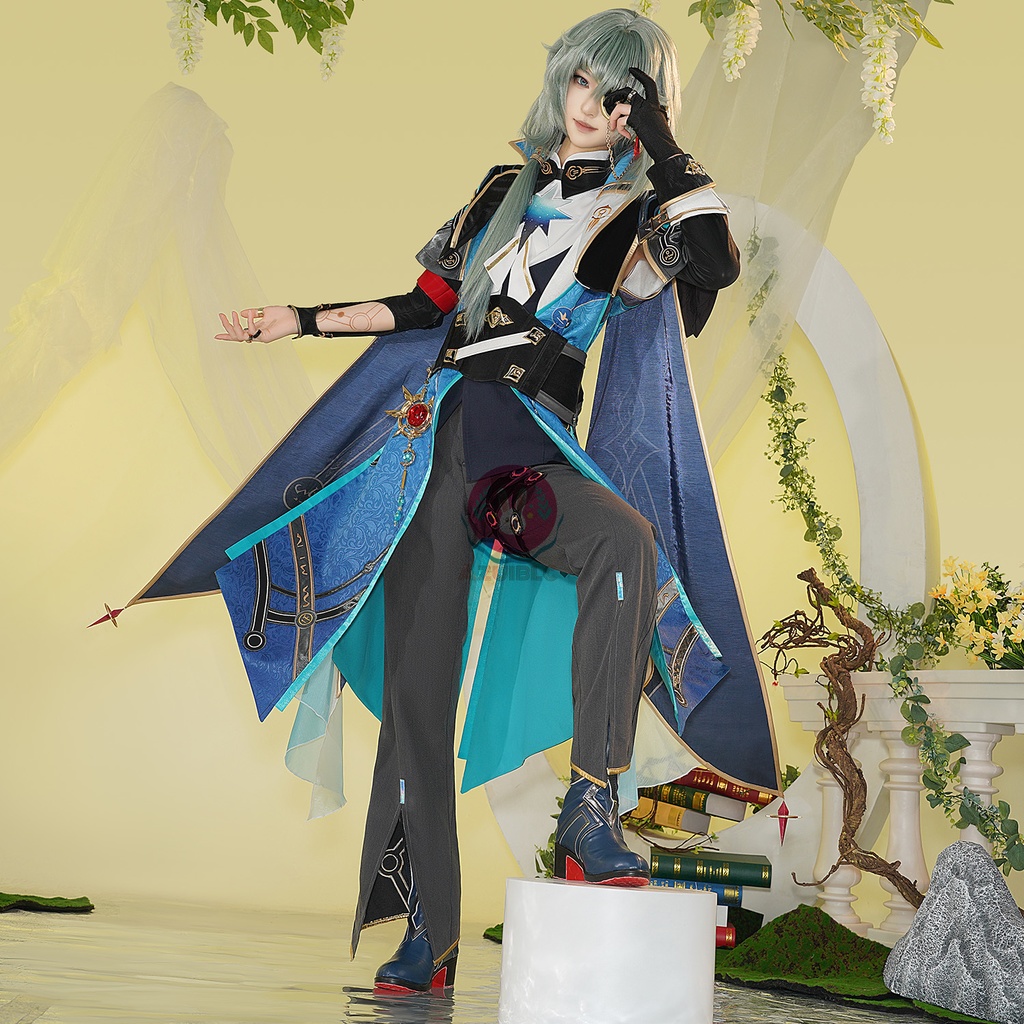 Azuiblc 崩壊：スターレイル アナイクス コスプレ衣装 コスチュームセット 金属アクセサリー 眼帯付き グッズ アニメ cosplay