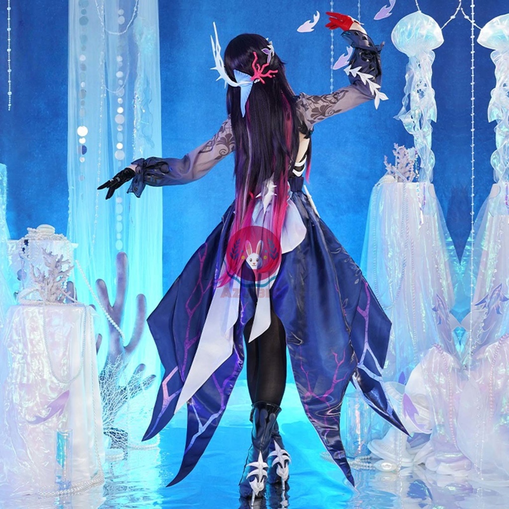 Azuiblc 崩壊:スターレイル セイレンス コスプレ衣装 へレクトラ 靴カバー付き 髪飾り コスチュームセット グッズ アニメ cosplay