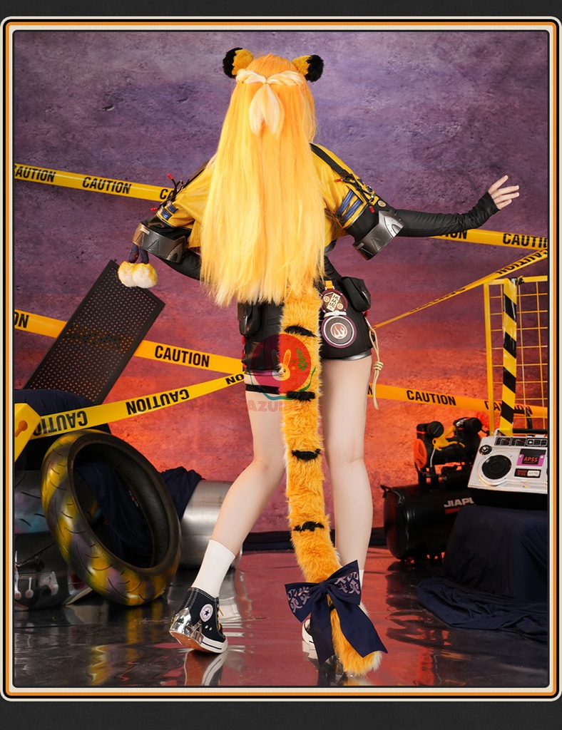 Azuiblc ゼンゼロ 橘福福 コスプレ衣装 虎耳+尻尾付き チーフーフー 虎娘 コスチュームセット ゼンレスゾーンゼロ ニメ cosplay
