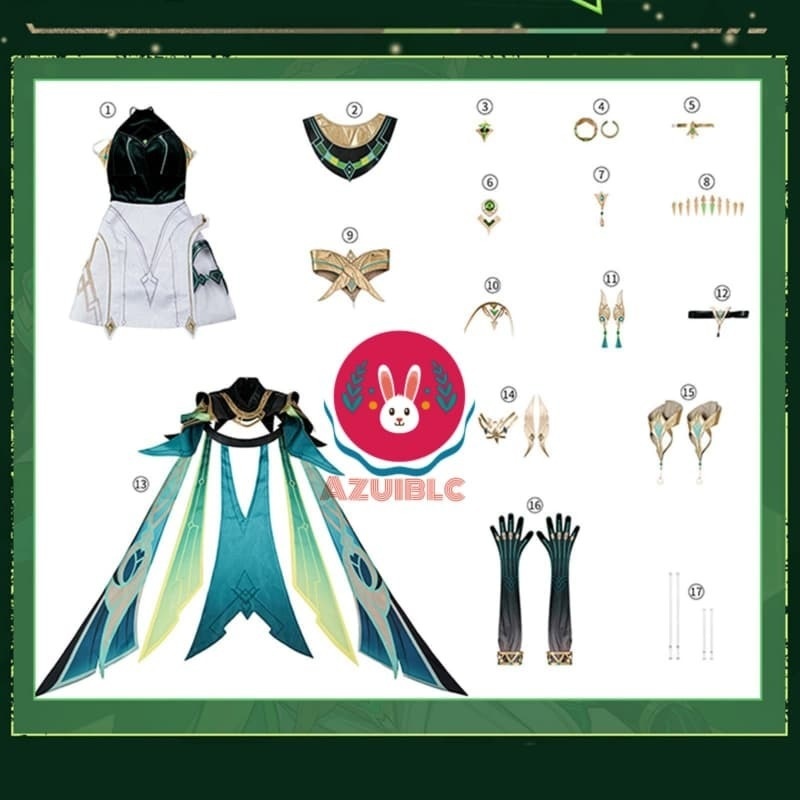 Azuiblc 原神 ネフェル コスプレ衣装 コスプレ コスチュームセット グッズ おしゃれ アニメ cosplay
