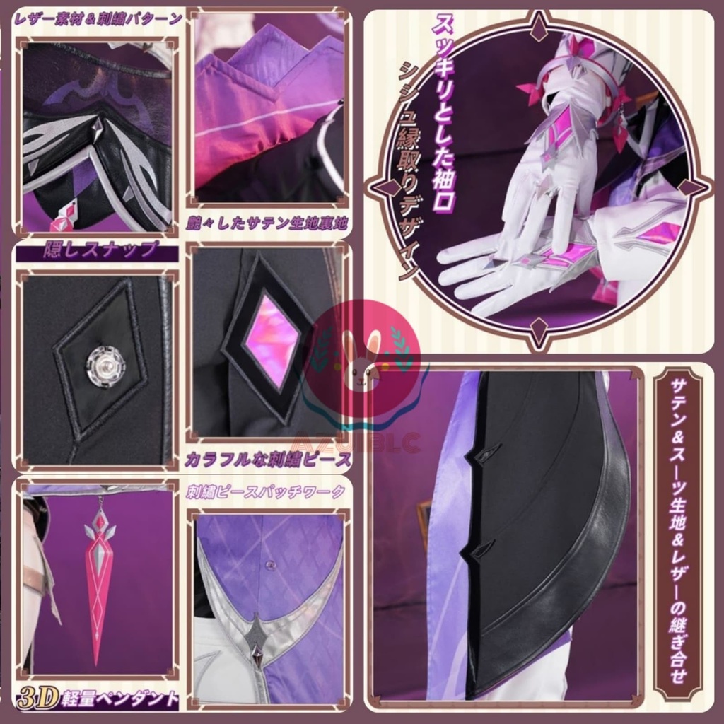 Azuiblc 原神 ドゥリン コスプレ衣装 龍角付き 靴カバー付き 金属アクセサリー コスチュームセット グッズ アニメ cosplay