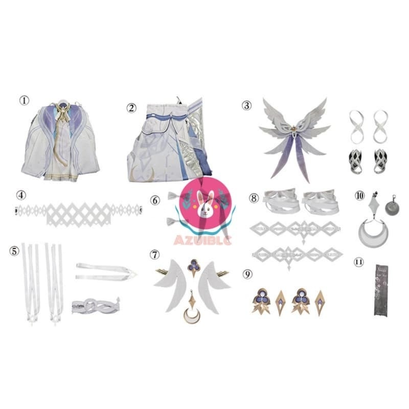 Azuiblc 原神 少女 コロンビーナ コスプレ コスプレ衣装 クータル 可愛い コスチュームセット