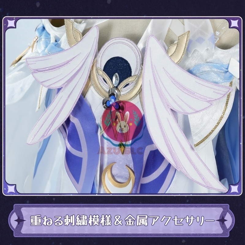Azuiblc 原神 少女 コロンビーナ コスプレ 衣装 金属アクセサリー コスチュームセット グッズ cosplay