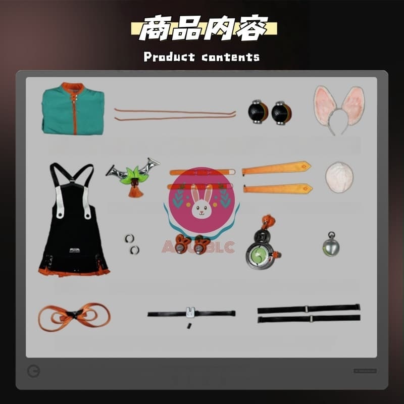 Azuiblc ゼンゼロ ザオ 照 コスプレ衣装 ウサ耳 尻尾付き コスチュームセット ウサギ娘 獣娘 ゼンレスゾーンゼロ おしゃれ アニメ cosplay