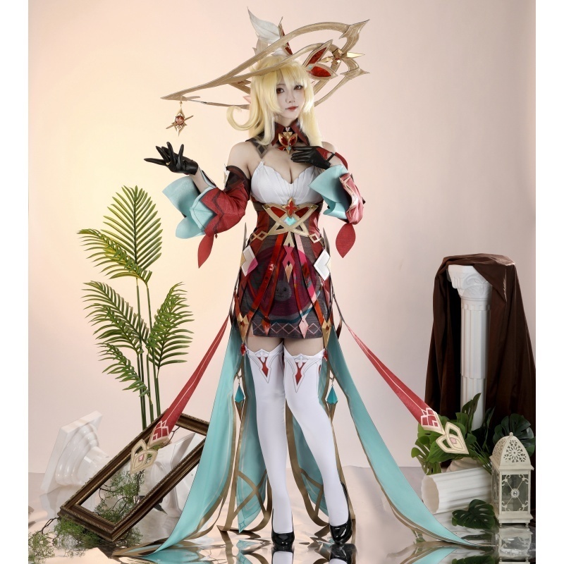 Azuiblc 原神 アリス コスプレ コスプレ衣装 魔女ハット付き アリスさん コスチュームセット アニメ cosplay