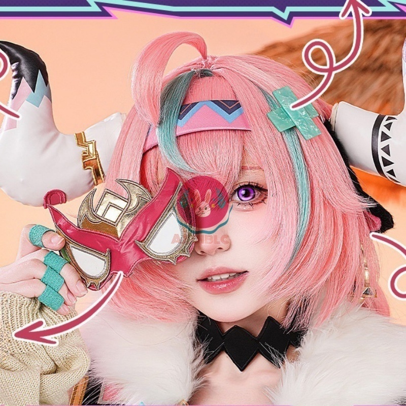 Azuiblc 原神 ヴァレサ コスプレ衣装 マスク付き 尻尾 コスチュームセット cosplay 撮影り イベント