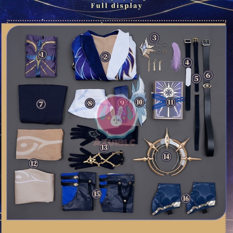 Azuiblc 崩壊:スターレイル サンデー 調和 コスプレ衣装 コスチュームセット 金属アクセサリー グッズ 羽根 天使の環付き cosplay