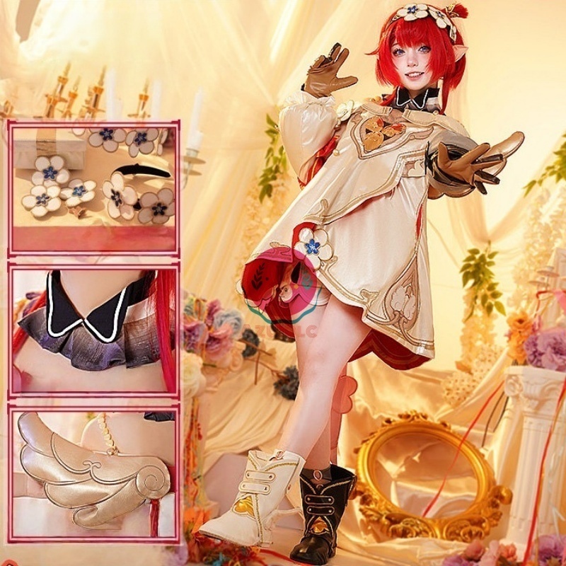 Azuiblc 崩壊：スターレイル トリビー トリアン トリノン コスプレ衣装 髪飾り3種類 コスチュームセット パニエ付き 靴カバー付き cosplay