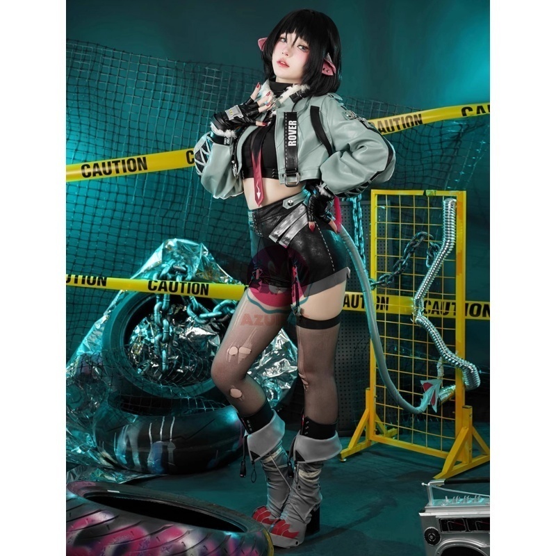 Azuiblc ゼンゼロ ジェーン・ドゥ コスプレ衣装 尻尾付き ネズミ コスチュームセット cosplay