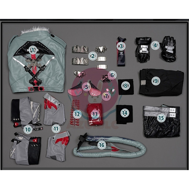 Azuiblc ゼンゼロ ジェーン・ドゥ コスプレ衣装 尻尾付き ネズミ コスチュームセット cosplay