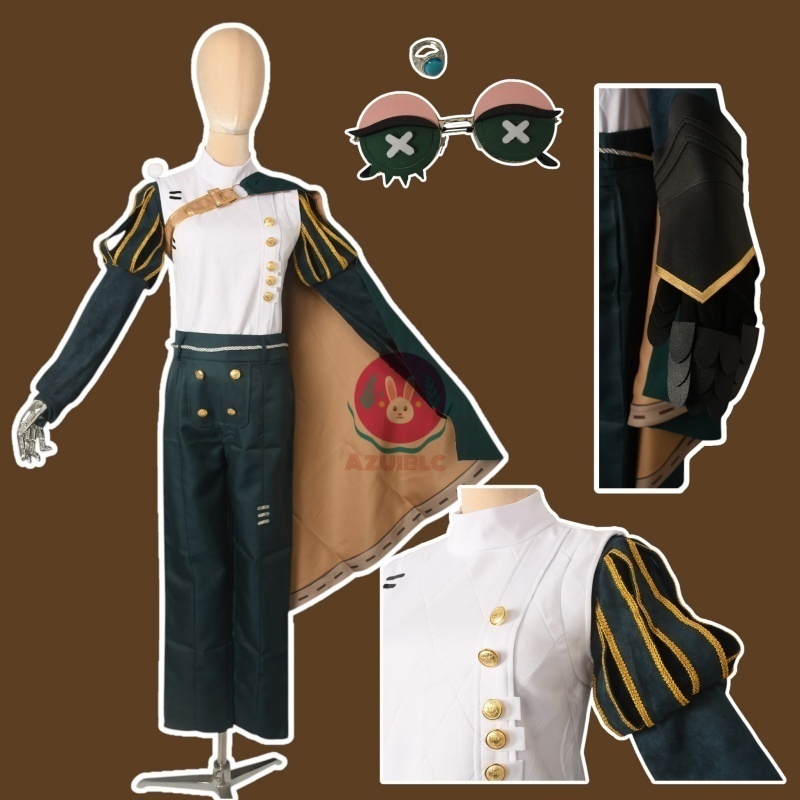 Azuiblc 第五人格 騎士 コスプレ衣装 ボタンメガネ付き コスチュームセット 演劇服 リチャード・スターリング 女性 レディース cosplay