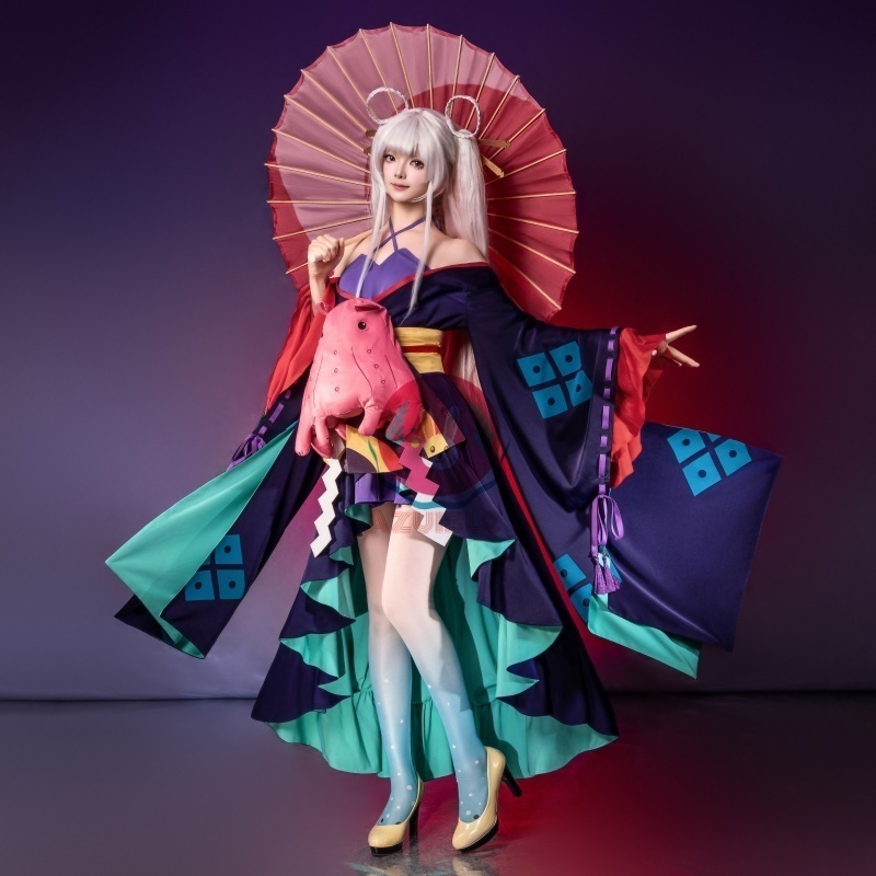 Azuiblc 超かぐや姫! 月見ヤチヨ コスプレ衣装 和服 コスチューム 舞台服