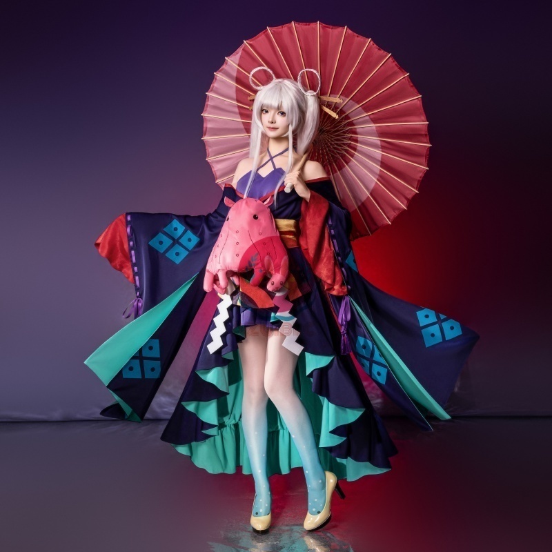 Azuiblc　超かぐや姫！ 月見ヤチヨ コスプレ衣装　和服　コスチューム　舞台服