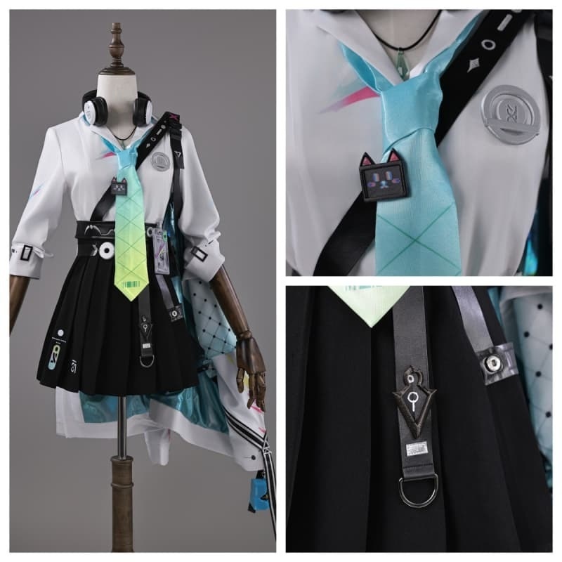 AZUIBLC 鳴潮 リンネー コスプレ衣装 ウィッグ付き JK 女子高生 コスプレ コスチュームセット