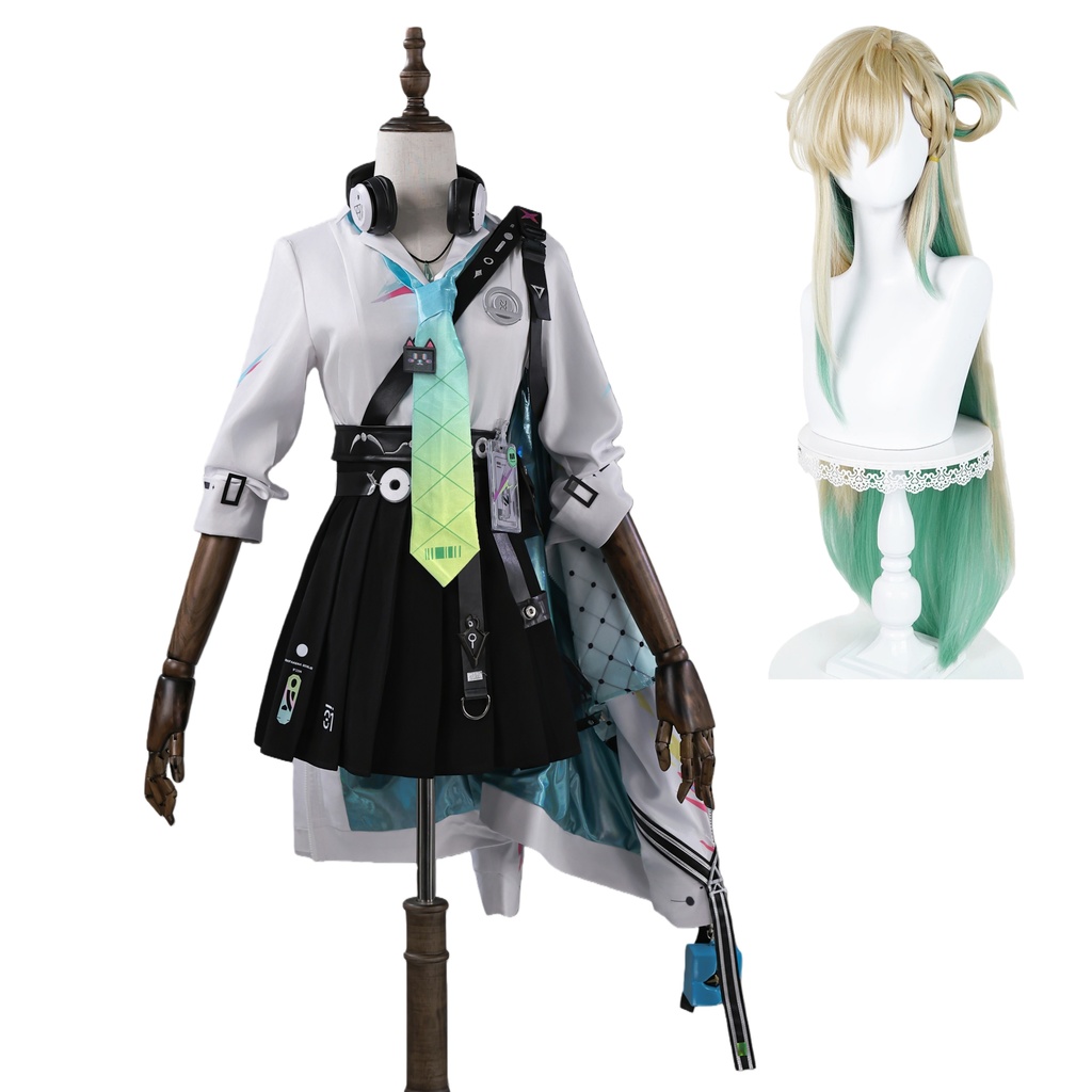 AZUIBLC 鳴潮 リンネー コスプレ衣装 ウィッグ付き JK 女子高生 コスプレ コスチュームセット