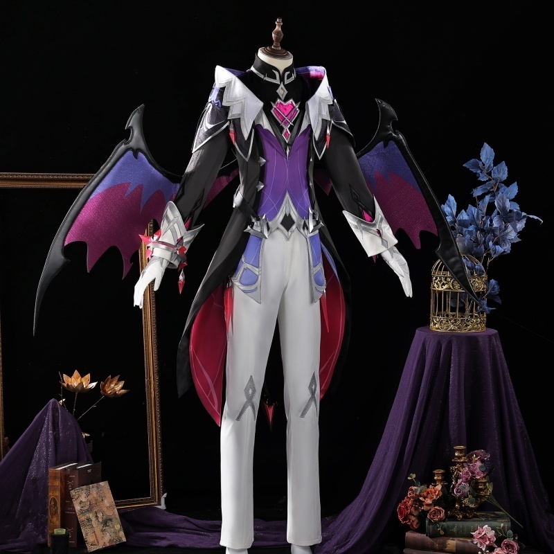 AZUIBLC 原神ドゥリン コスプレ衣装 龍角付き 髪飾り コスプレ コスチュームセット