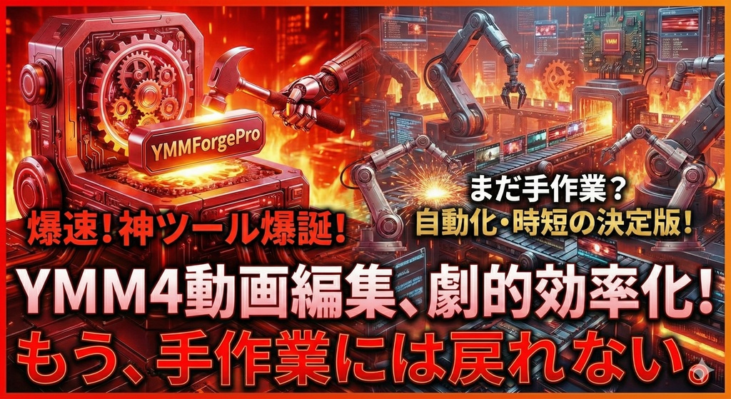 編集時間が1時間→5分に短縮？！ずんだもんゆっくり解説2ch系「YMMForgePro（α）」YMM4ゆっくりムービーメーカー4用動画編集自動化効率化ツール