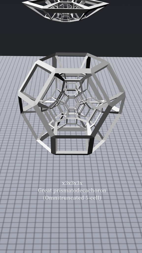 回る!4次元多胞体ワイヤーフレーム