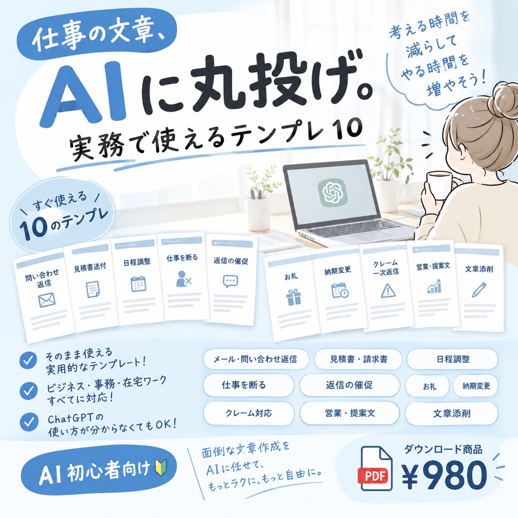 仕事の文章、AIに丸投げ。｜実務テンプレ10