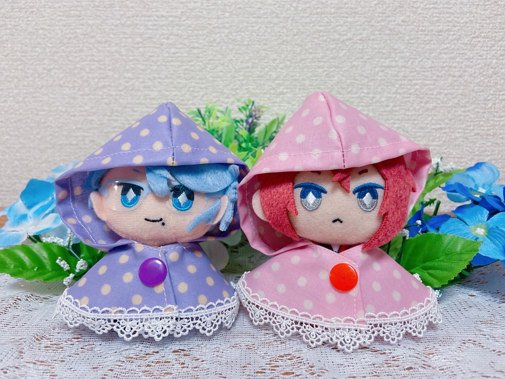 水玉レインコート