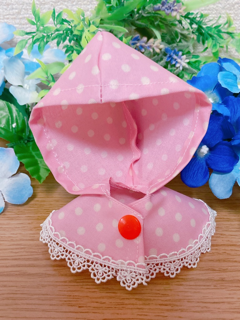 水玉レインコート