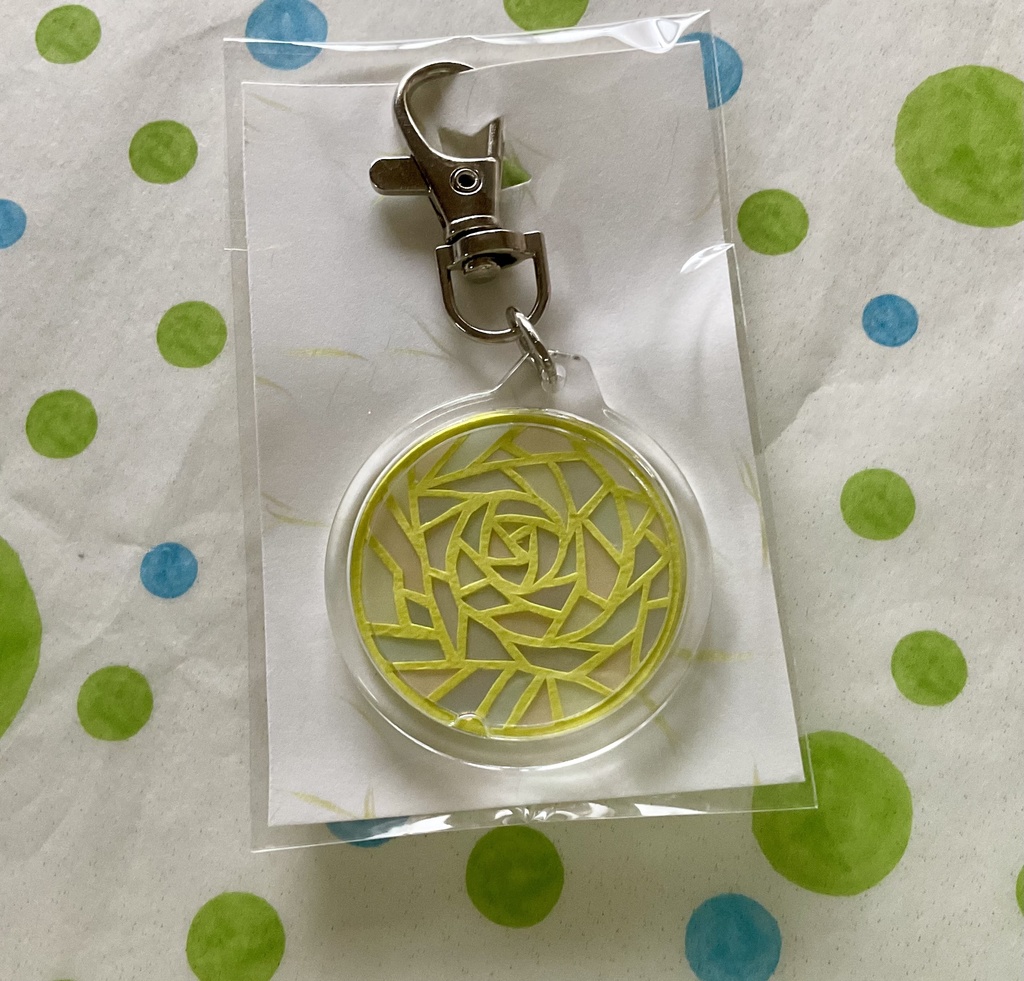切り絵キーホルダー(黄色)