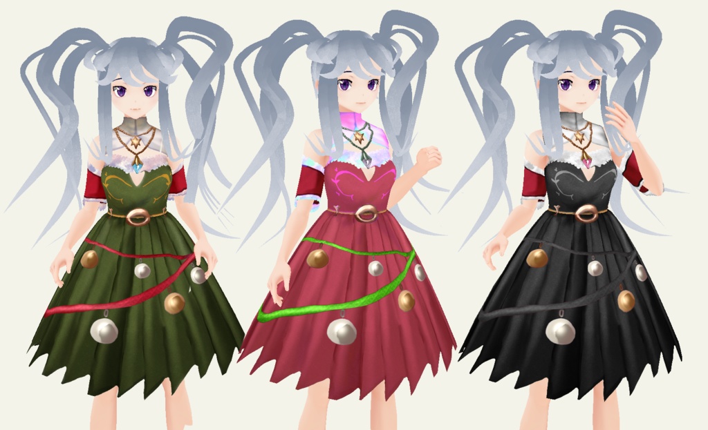 【VRoid】おとなしノエルドレス/Christmas party dress