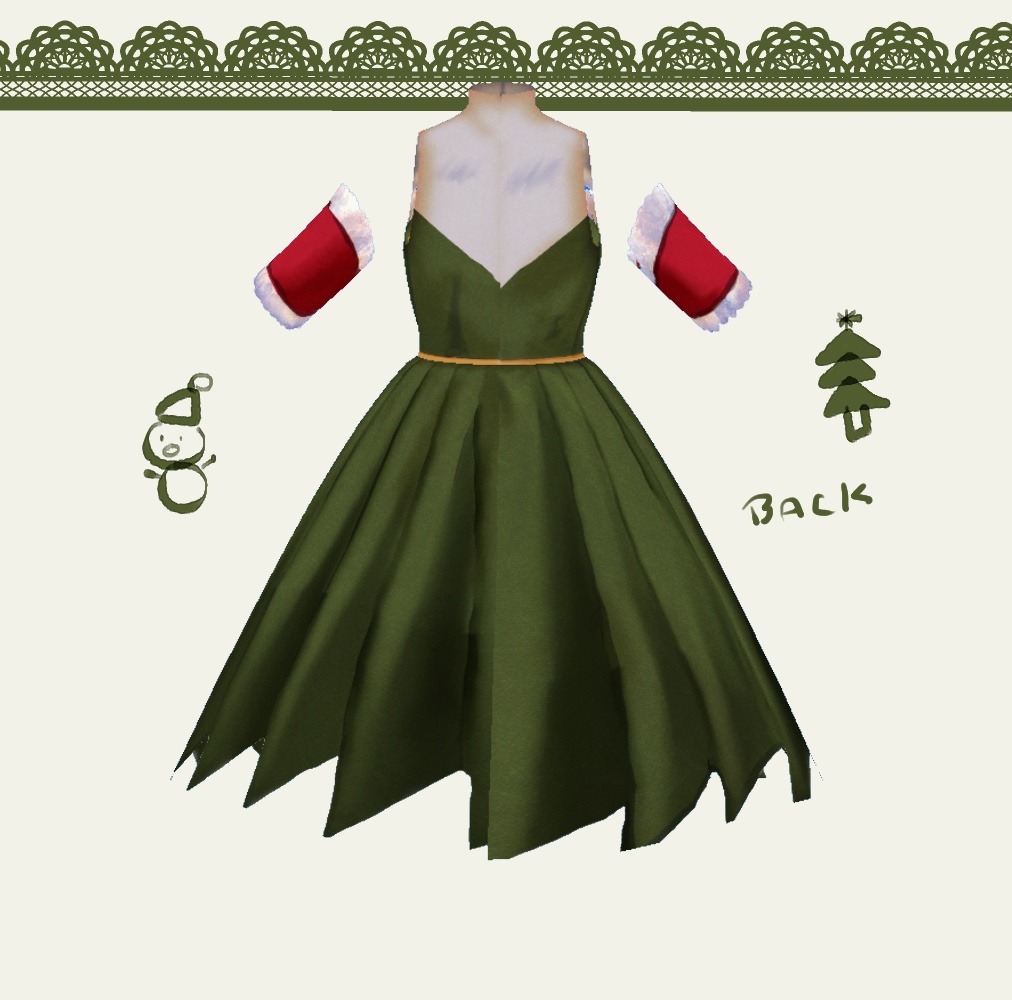 【VRoid】おとなしノエルドレス/Christmas party dress