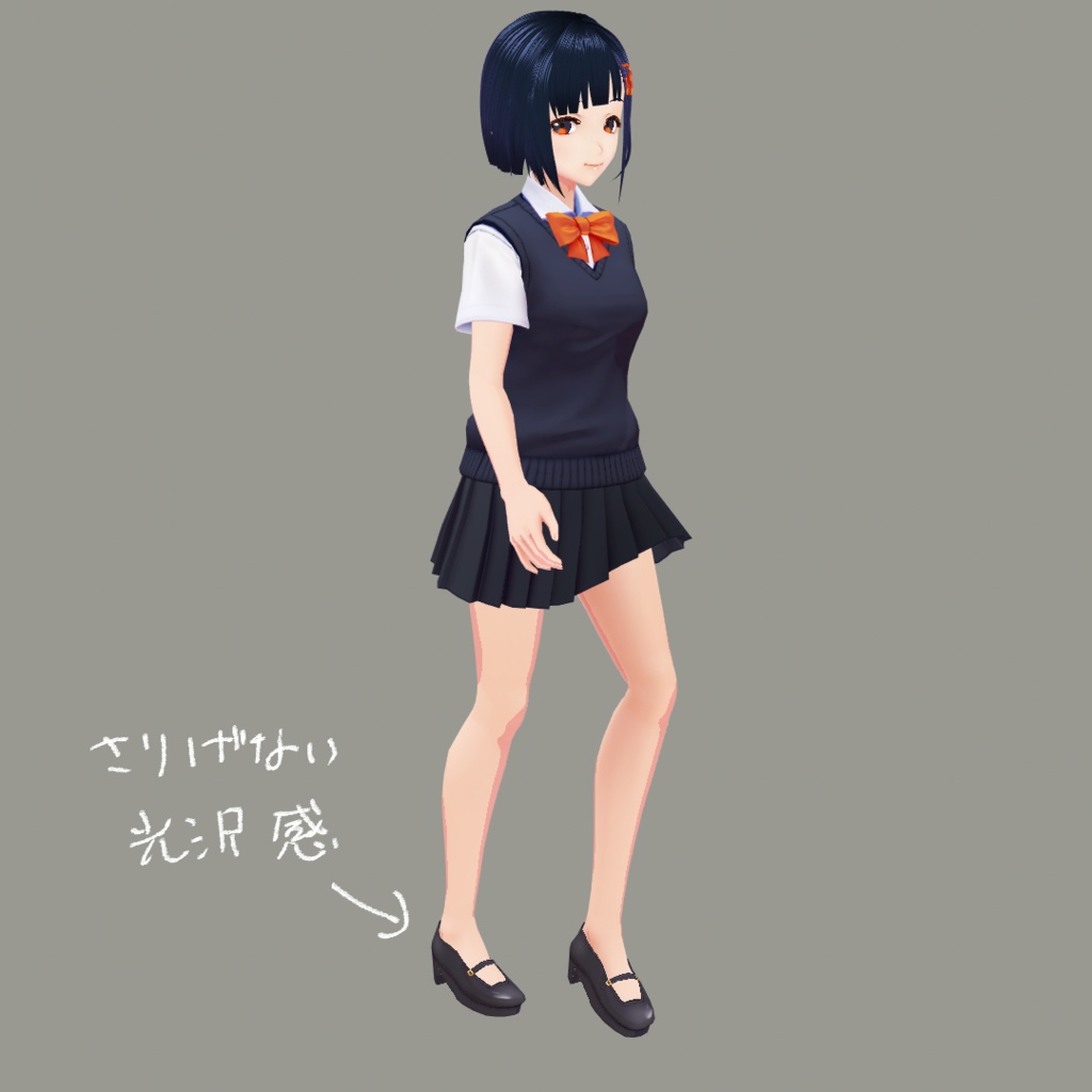 【VRoid】ステッチなメリージェーン /Strap shoes