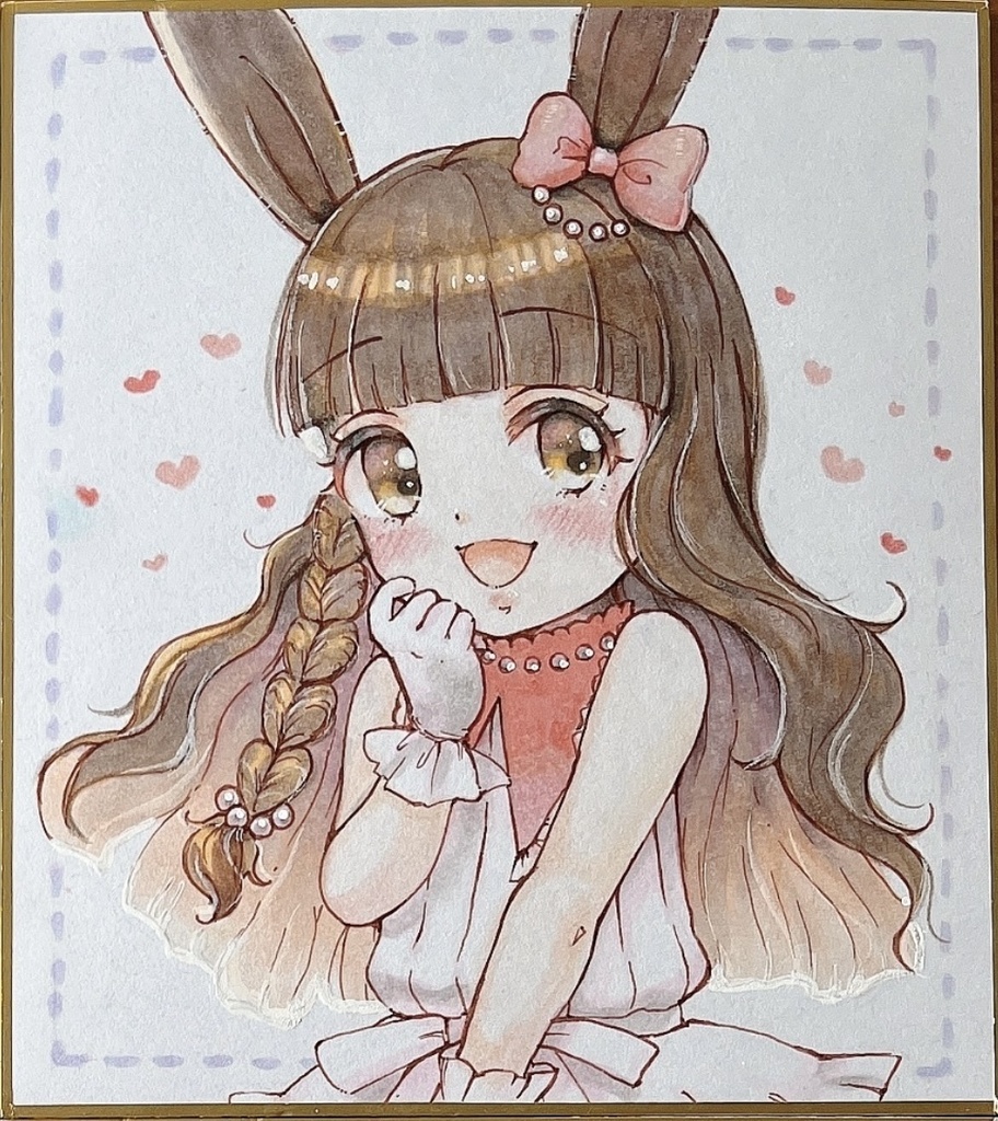 ミニ色紙「うさみみ」