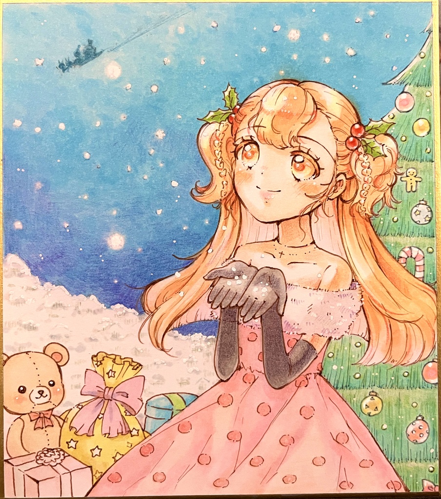 ミニ色紙「冬のおくりもの」