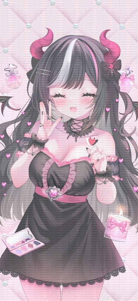 【耳かき無し】2周年記念♡スマホ用壁紙♡目閉じ笑顔♡