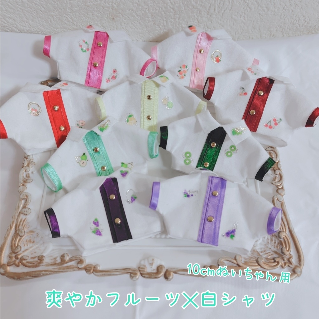 爽やかフルーツ✕白シャツ　　（10cmぬい用）