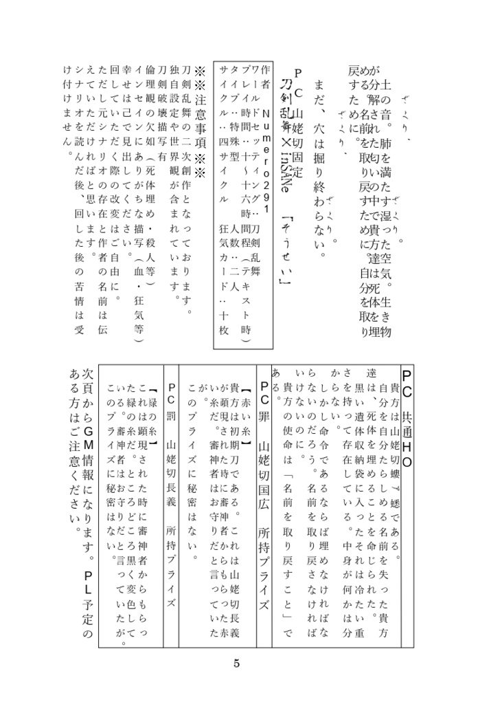 TRPG×刀剣乱舞非公式シナリオ集『黒白伯仲、其はとも鏡』