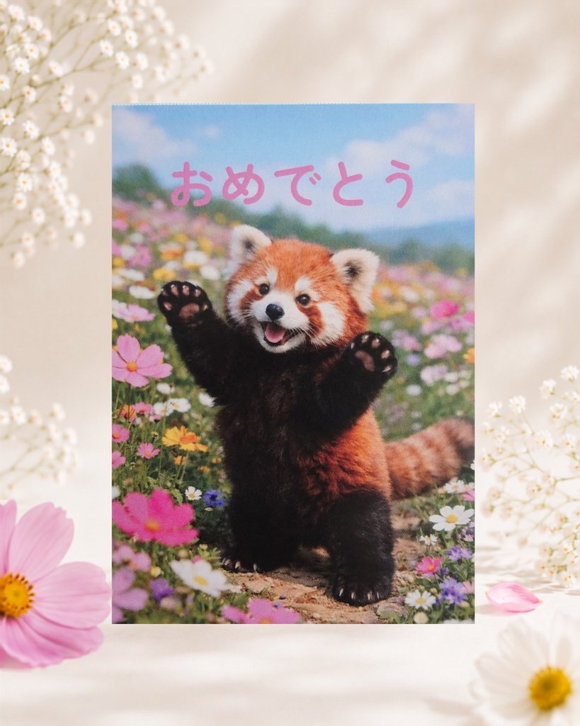 お花畑メッセージカード(おめでとう)