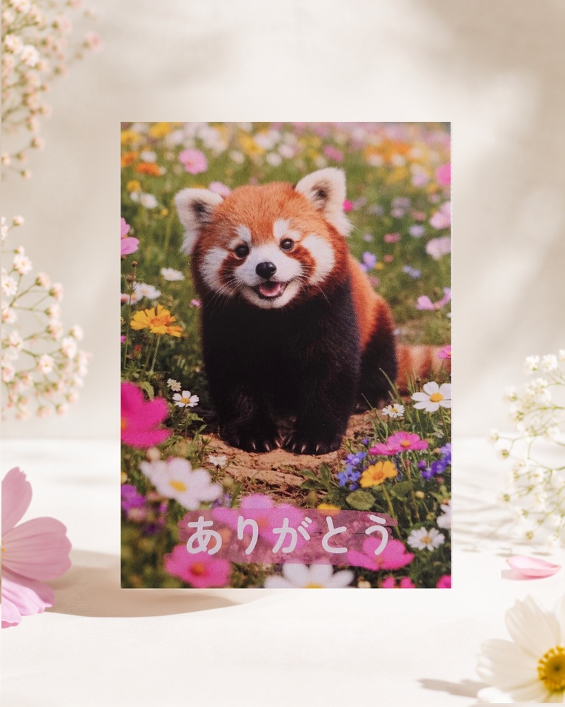 お花畑のメッセージカード(ありがとう)