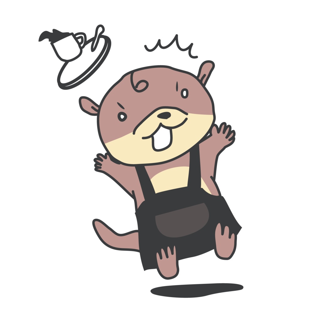 びっくりしたカワウソくん