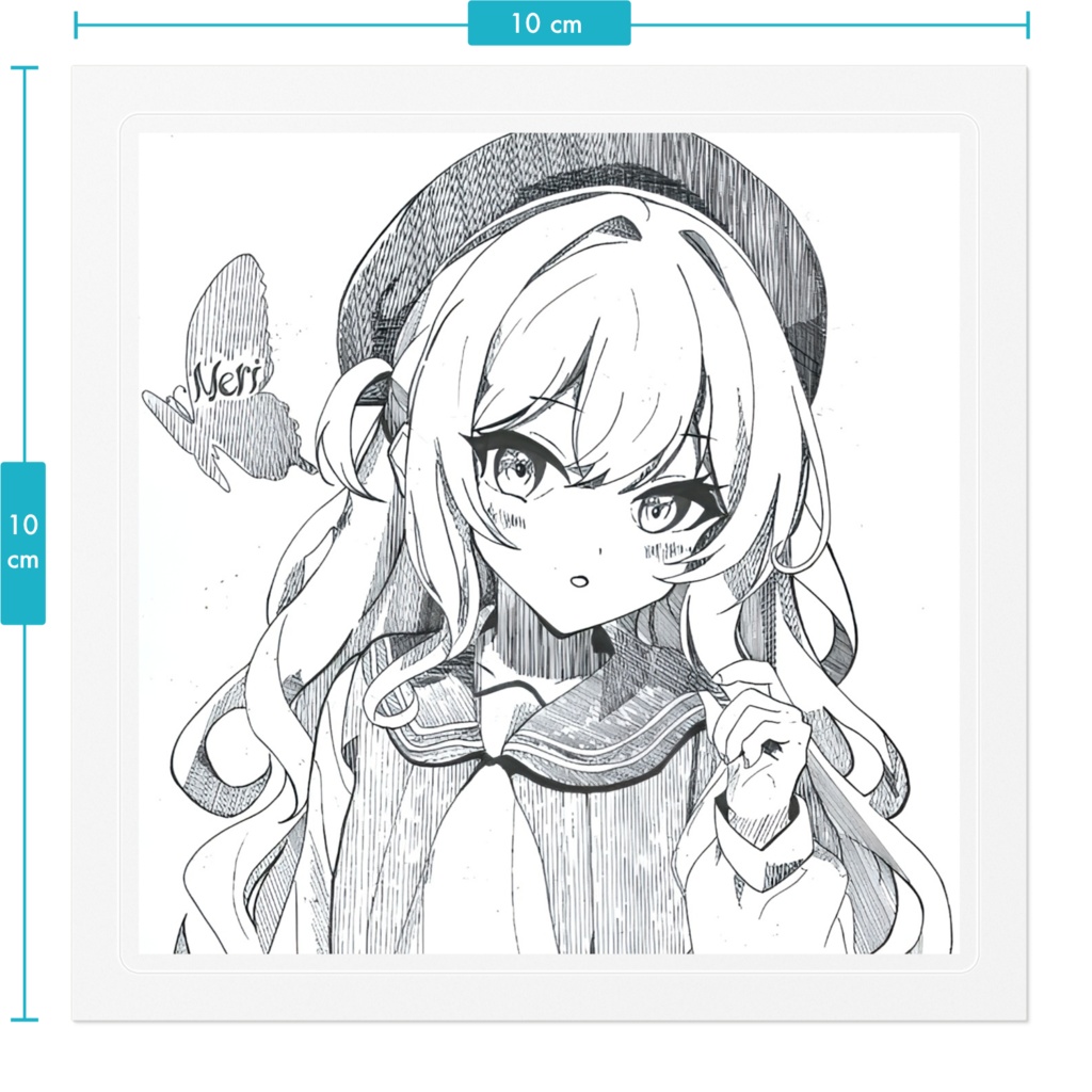 『ツンデレ少女』ステッカー100×100mm