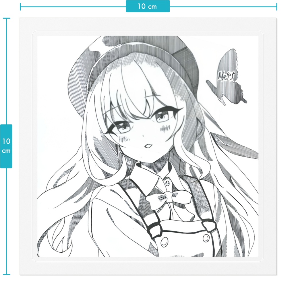 『ゆるふわガール』ステッカー 100×100mm