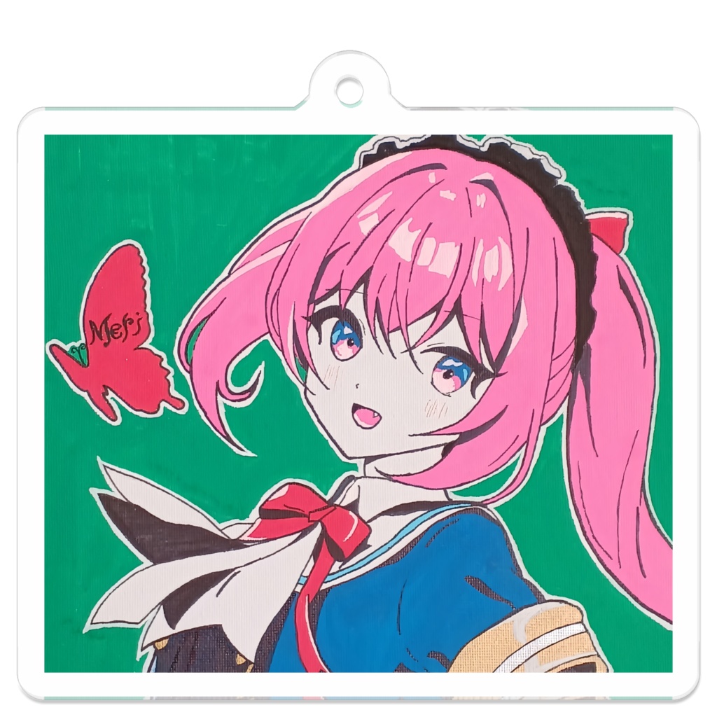 『現代に潜むヴァンパイア』アクリルキーホルダー50×50mm