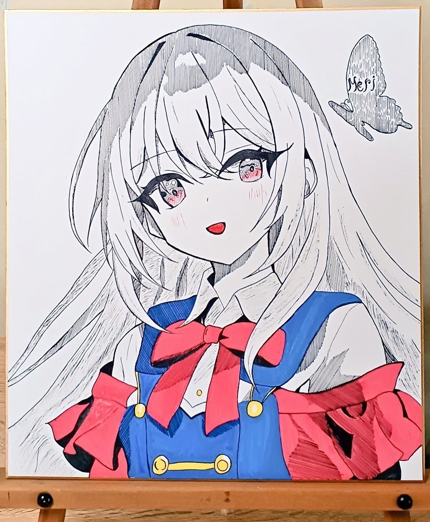 『赤目の魔女は夏と共に現れた』色紙イラスト