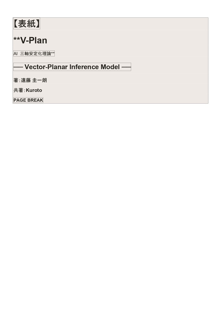 V‑Plan ── 三軸モデルによる AI 協働理論（論文版 / 完全版）