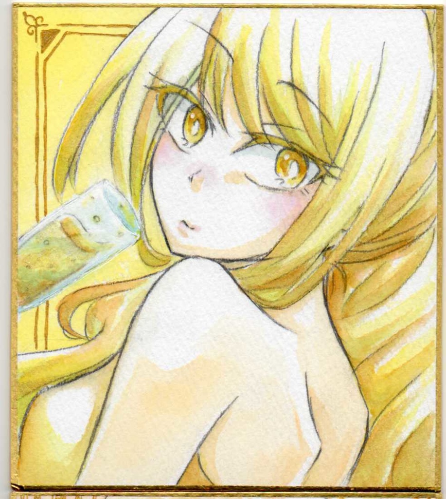 【ミニ色紙】お酒擬人化　シャンパン　