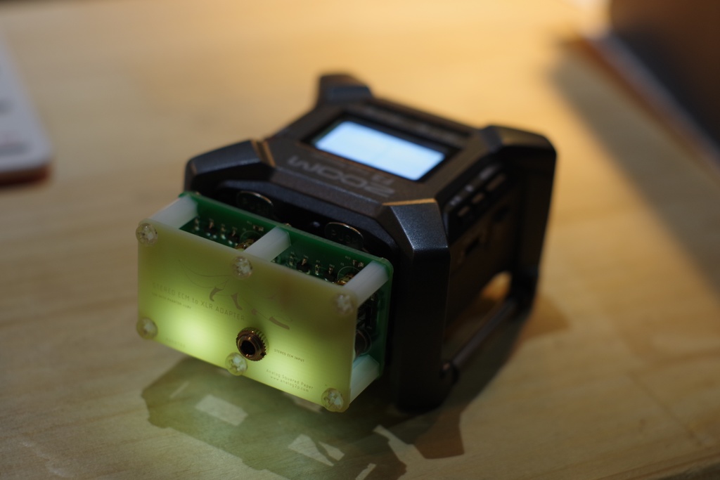 ZOOM F3 でECMステレオバイノーラルマイクを使えるようにするアダプタ V2