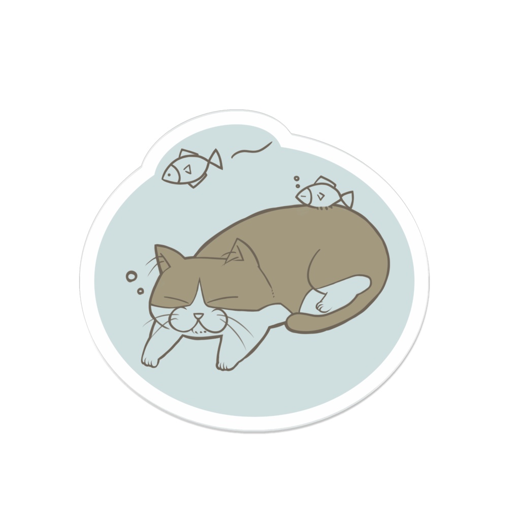 はちわれ アクリルバッジ おさかな