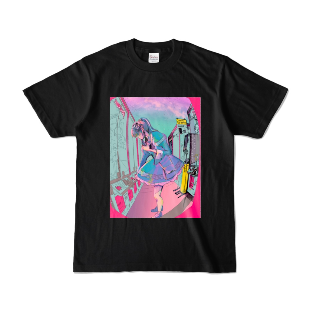 女の子 黒Tシャツ ゲーセン