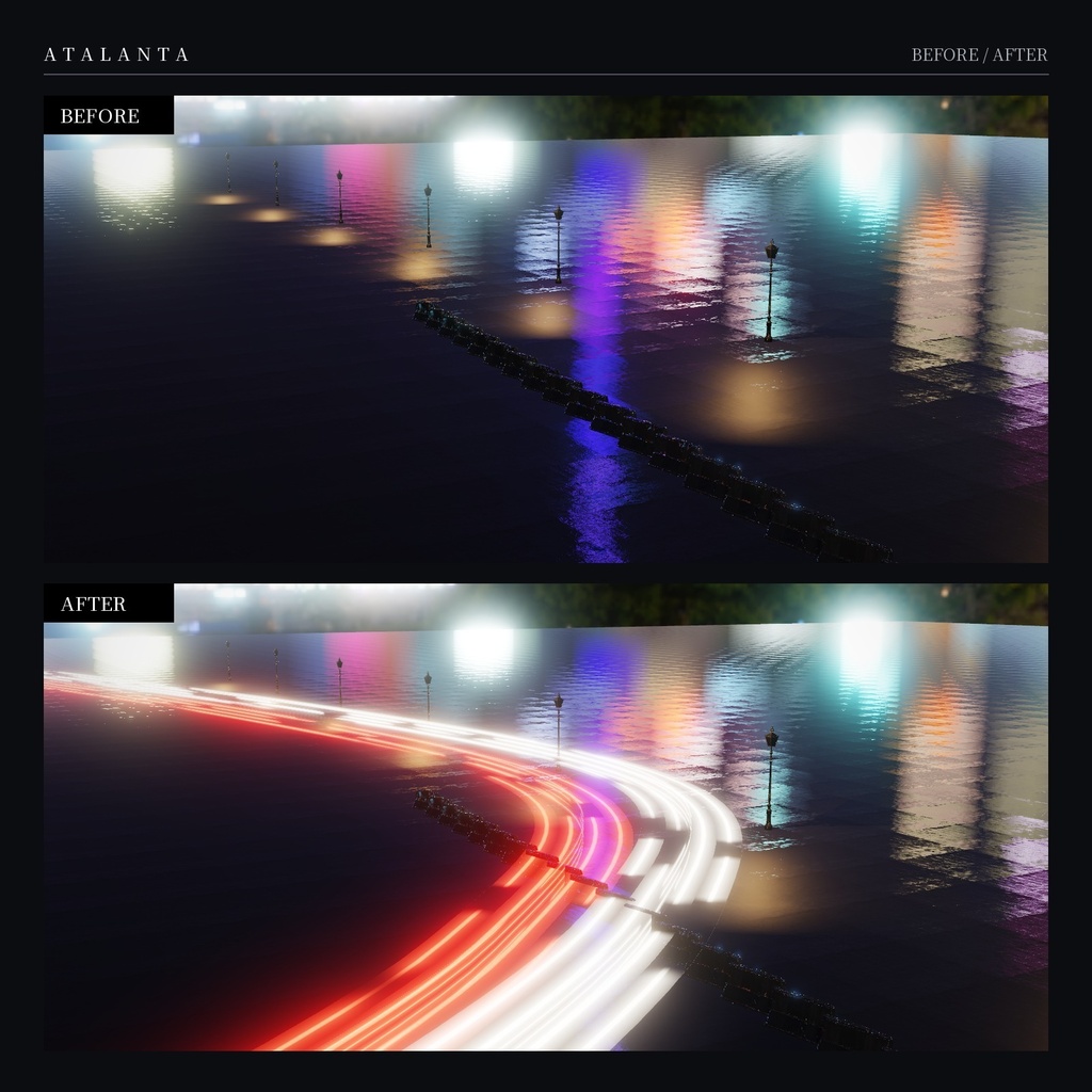 【VRChatワールド】LightTrail|車のライトが流れる光跡シェーダー