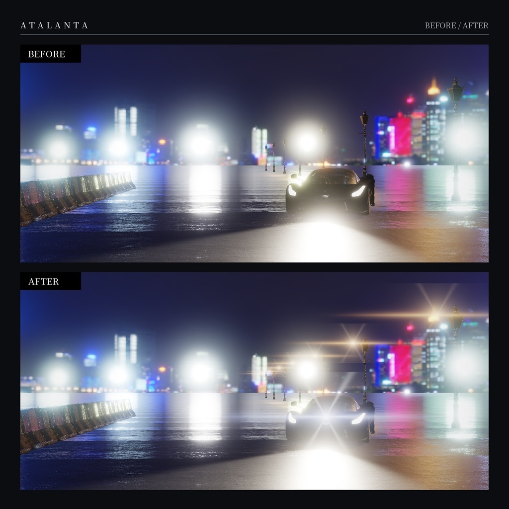【VRChatワールド】AnamorphicFlare|街灯やライトに映画のような横長フレア